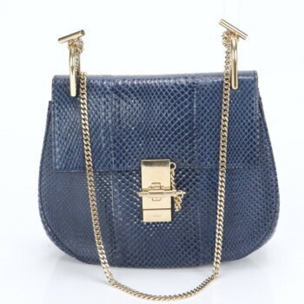 Chloe Drew python leather gold chain Shoulder Bag… - image 1